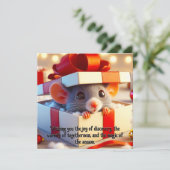 Kerstmis Mouse Verrassingscadeau Vakantie Groeten (Staand voorkant)