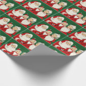 Kerstmis Mr. en mevrouw Santa Claus  Red Green Cadeaupapier (Hoek)
