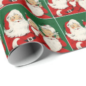 Kerstmis Mr. en mevrouw Santa Claus Red Green Cadeaupapier (Rol Hoek)