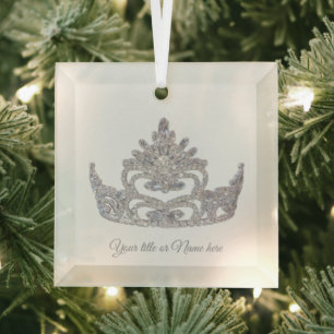 Kerstmis Mrs. America-achtige Kroon Glas Ornament