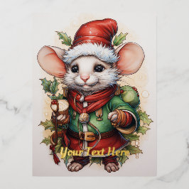Kerstmis Muis 50 Folie Feestdagen Briefkaart