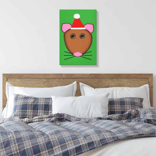 Kerstmis Muis Canvas Print (Insitu (Slaapkamer))