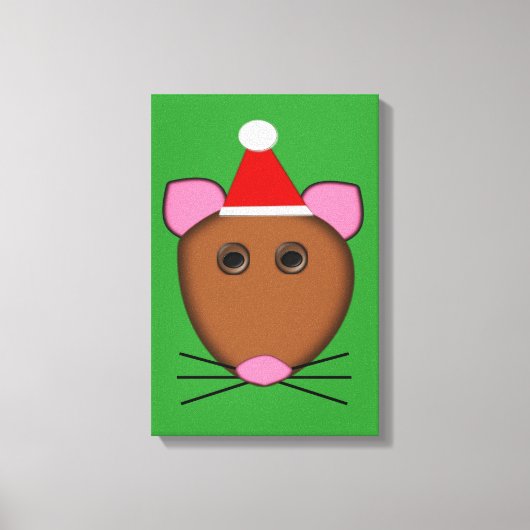Kerstmis Muis Canvas Print (Voorkant)