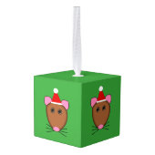 Kerstmis Muis Custom Ornament (Achter hoekig)