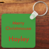 Kerstmis Muis Custom Sleutelhanger (Achterkant)