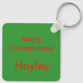 Kerstmis Muis Custom Sleutelhanger (Achterkant)