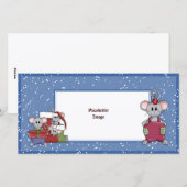 Kerstmis muis en geschenken feestdagenkaart (Voorkant / Achterkant)