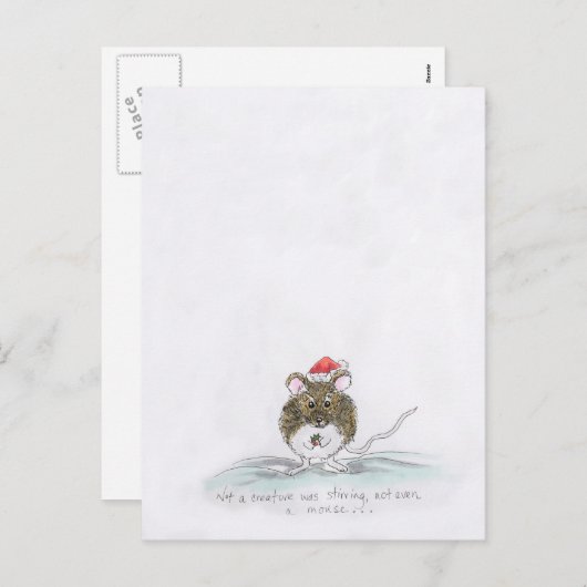 Kerstmis muis feestdagenkaart (Voorkant / Achterkant)