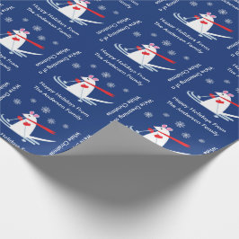 Kerstmis muis gaat skiën aangepaste teksten cadeaupapier
