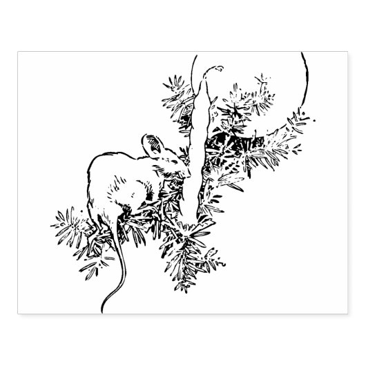 Kerstmis Muis kunst stempel (Afrduk)