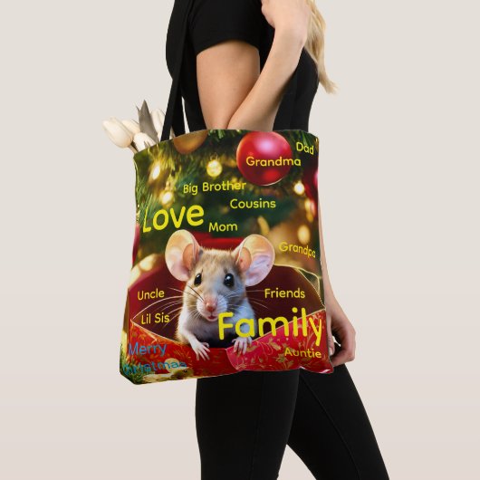 Kerstmis Muis Liefde Dames Tote Tassen (Dichtbij)