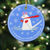 Kerstmis Muis op ski's aangepaste tekst Keramisch Ornament