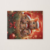 Kerstmis Muis Puzzel (Horizontaal)
