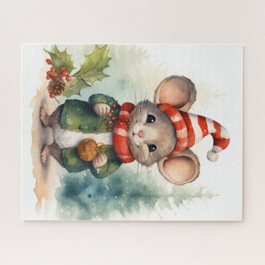 Kerstmis Muis Puzzel Legpuzzel (Horizontaal)