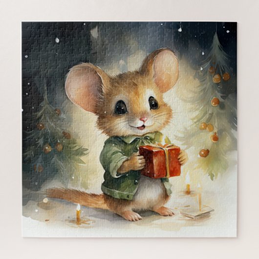 Kerstmis Muis Puzzel Legpuzzel (Verticaal)