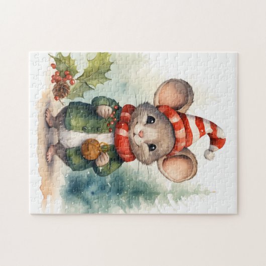 Kerstmis Muis Puzzel Legpuzzel (Horizontaal)
