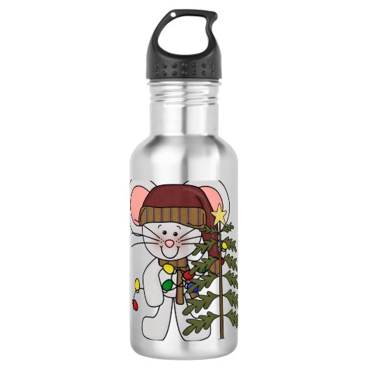 Kerstmis muis versieren boom waterfles (Voorkant)