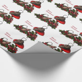 Kerstmis: Muizen op Toadstool, Holly: Kunst Cadeaupapier (Hoek)