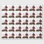 Kerstmis: Muizen op Toadstool, Holly: Kunst Cadeaupapier (Vlak)