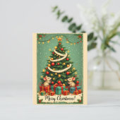Kerstmis Muizen Victoriaanse Boom Geschenken Feestdagenkaart (Staand voorkant)