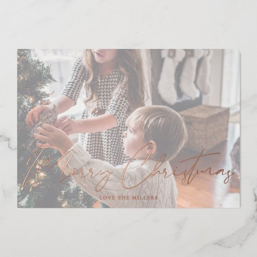 Kerstmis Multi Foto Minimalistische Kaart (Voorkant)