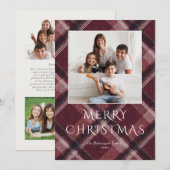 Kerstmis Multi Foto Rood Feestdagenkaart (Voorkant / Achterkant)