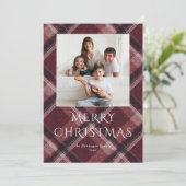 Kerstmis Multi Foto Rood Feestdagenkaart (Staand voorkant)