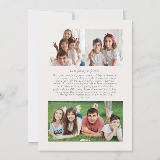 Kerstmis Multi Foto Rood Feestdagenkaart (Achterkant)