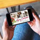 Kerstmis Multi Foto Winter Groen Holly Feestdagenkaart