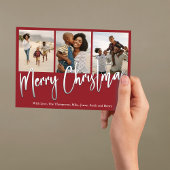 Kerstmis Multi Foto Winter Groen Holly Feestdagenkaart