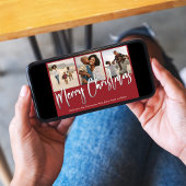 Kerstmis Multi Foto Winter Groen Holly Feestdagenkaart