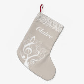 Kerstmis muziekstructuur kleine kerstsok (Voorkant (Hangend))