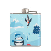 Kerstmis naadloos met pinguïn heupfles (Achterkant)