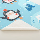 Kerstmis naadloos met pinguïn sherpa deken (3/4)