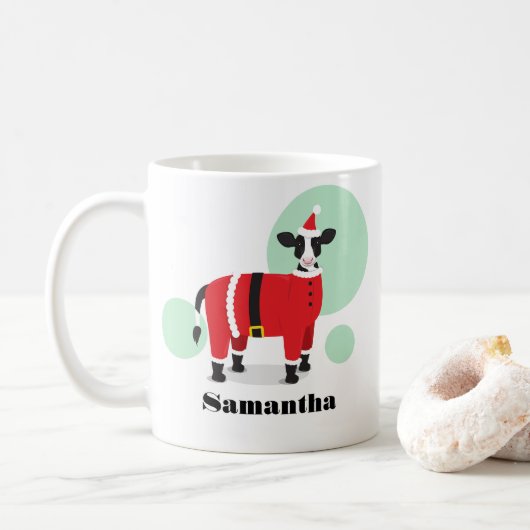 Kerstmis naam Koe Koffiemok (Met donut)