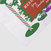 Kerstmis naar en van familienamen Elves Sign Tissuepapier (Detail)