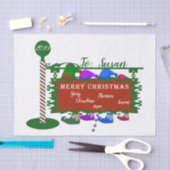 Kerstmis naar en van familienamen Elves Sign Tissuepapier (Craft)