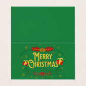 Kerstmis nadert visitekaartje (Buitenkant ongevouwen)