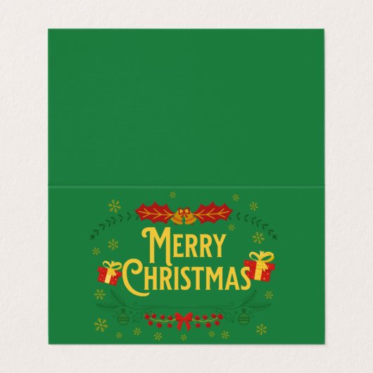 Kerstmis nadert visitekaartje (Buitenkant ongevouwen)