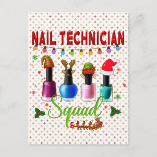 Kerstmis Nail-technicus-kerstsalaris eigenaars Briefkaart