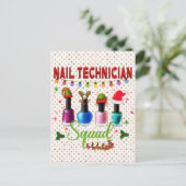 Kerstmis Nail-technicus-kerstsalaris eigenaars Briefkaart (Staand voorkant)