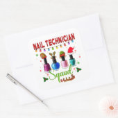 Kerstmis Nail-technicus-kerstsalaris eigenaars Vierkante Sticker (Envelop)