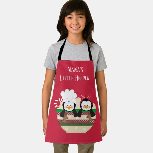 kerstmis Nana's helper voegt tekst toe Schort (Insitu)