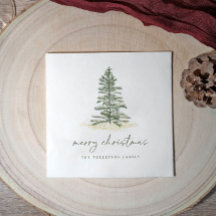 Kerstmis Napkins Holiday Evergreen Pine Simple