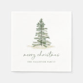 Kerstmis Napkins Holiday Evergreen Pine Simple Servet (Voorkant)