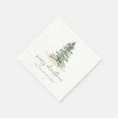 Kerstmis Napkins Holiday Evergreen Pine Simple Servet (Hoek)