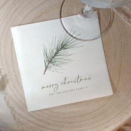 Kerstmis Napkins Holiday Simple Evergreen Branch Servet