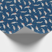 Kerstmis, Narwhal-marine Cadeaupapier (Hoek)