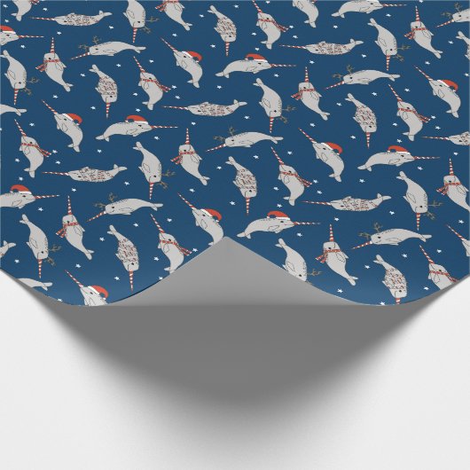 Kerstmis, Narwhal-marine Cadeaupapier (Hoek)