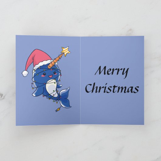 Kerstmis Narwhale Kaart (Binnen)